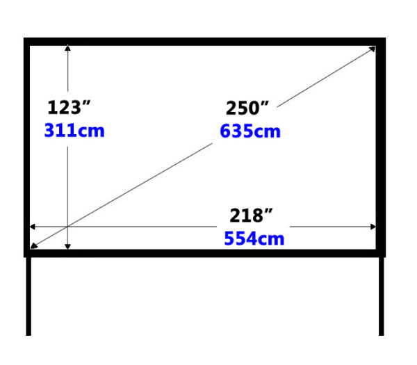 250" Fast Fold screen 16:9 with Drape kit